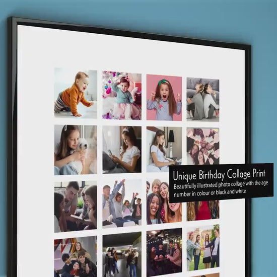 21st Birthday personalised photo print, Birthday photo collage, Personalised gift for a special birthday, Photo memories mood board prints
