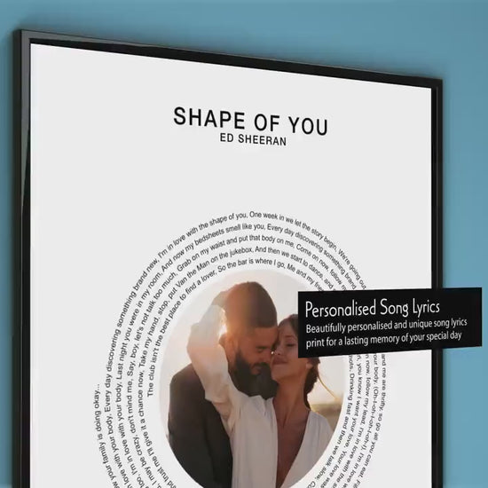 Personalised Wedding Song Lyrics Print, Our Special Song, Couple Photo Song, First Dance Print, Wedding Anniversary Gift for him or her