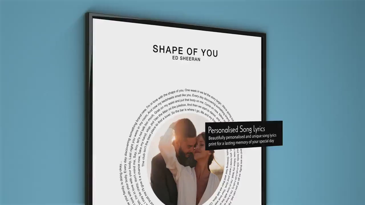 Personalised Wedding Song Lyrics Print, Our Special Song, Couple Photo Song, First Dance Print, Wedding Anniversary Gift for him or her