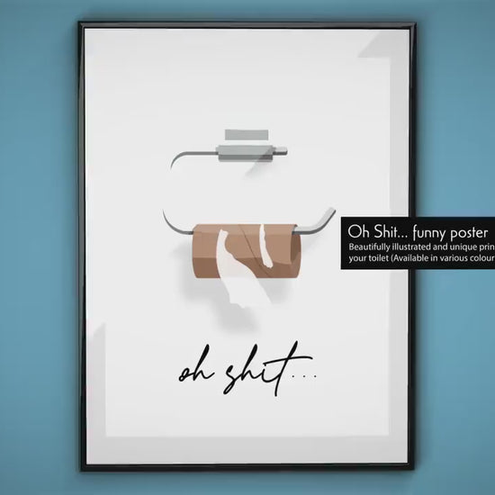 Funny Toilet Wall Art - Colourful wall decor for toilet, funny bathroom wall art, toilet paper, toilet print, toilet roll need replacement