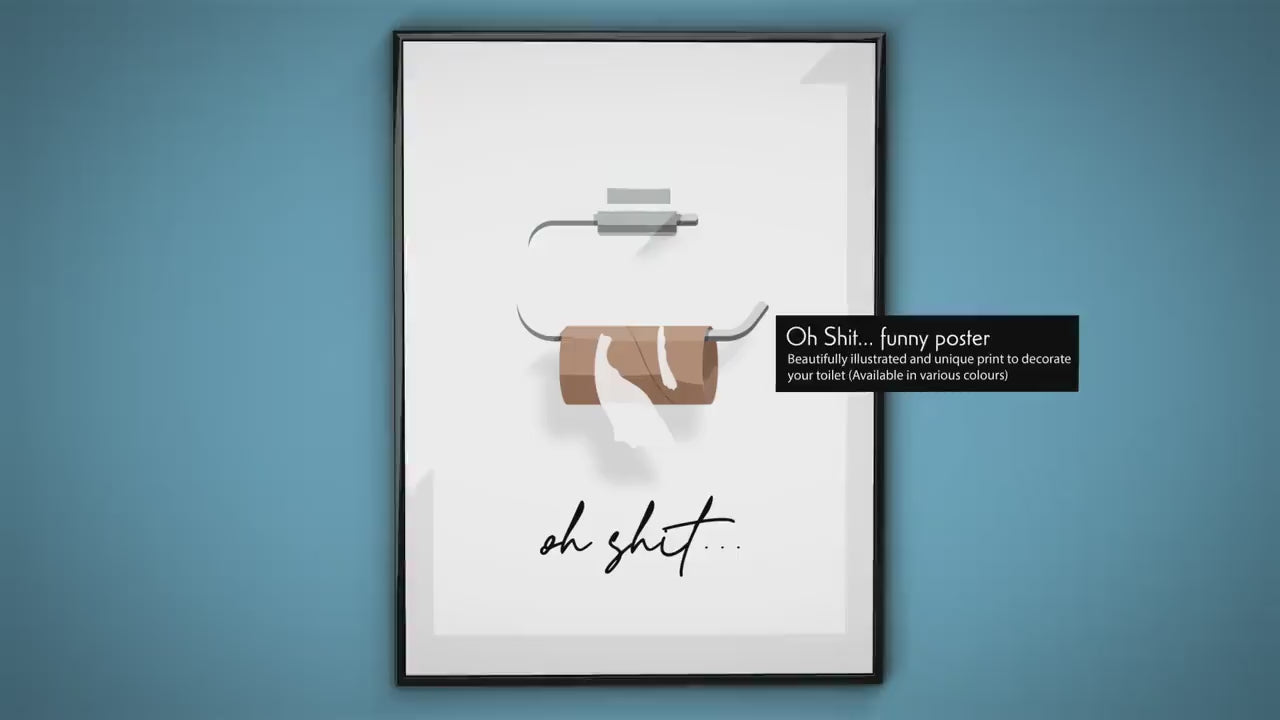 Funny Toilet Wall Art - Colourful wall decor for toilet, funny bathroom wall art, toilet paper, toilet print, toilet roll need replacement
