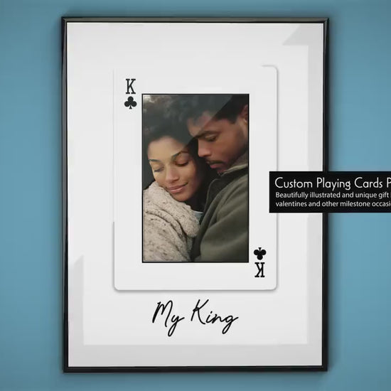 Personalised Playing Cards – Unique and romantic gift idea for valentines and anniversary, Stocking Filler, Gift for her, Bedroom Wall Arts