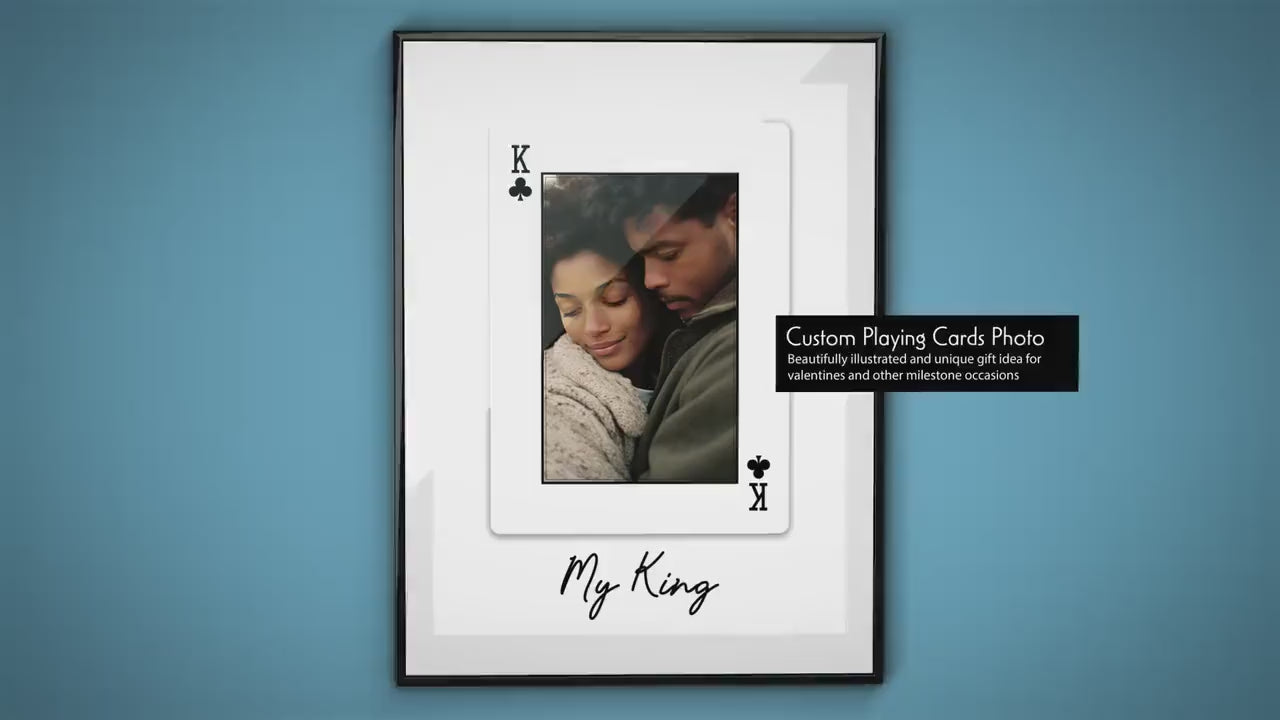 Personalised Playing Cards – Unique and romantic gift idea for valentines and anniversary, Stocking Filler, Gift for her, Bedroom Wall Arts