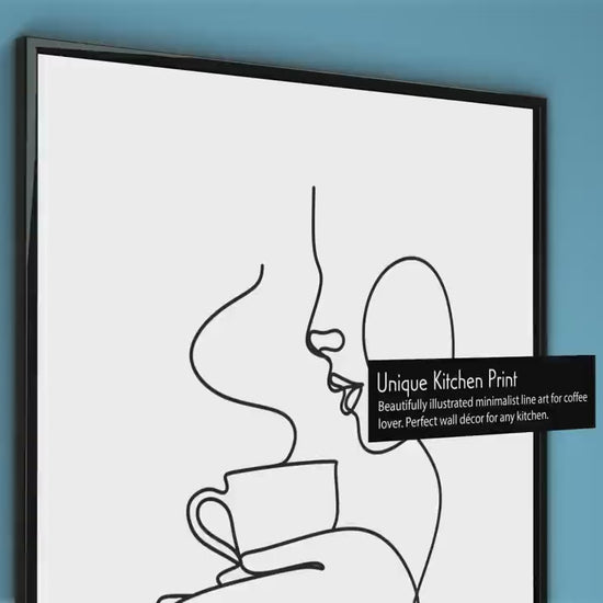 But first tea, Kitchen wall decor, Tea print, Prints for Kitchen, Minimalist line art, Gift for tea lovers, Dinning room wall frame