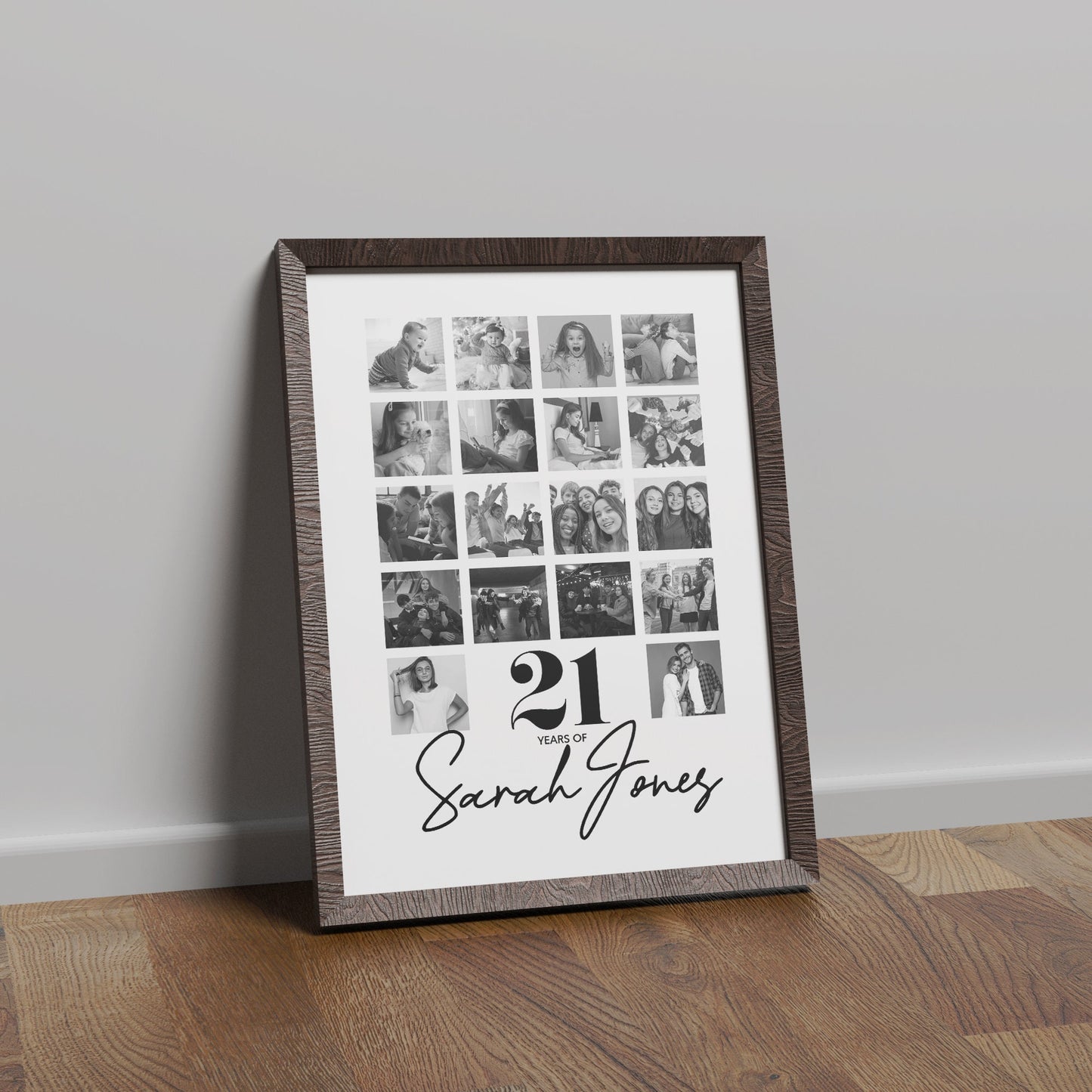 21st Birthday personalised photo print, Birthday photo collage, Personalised gift for special birthday, Photo memories mood board prints, Personalised best friend print, Custom gift with photo for best friend, gift, Christmas, Photo Gift, Best Friend