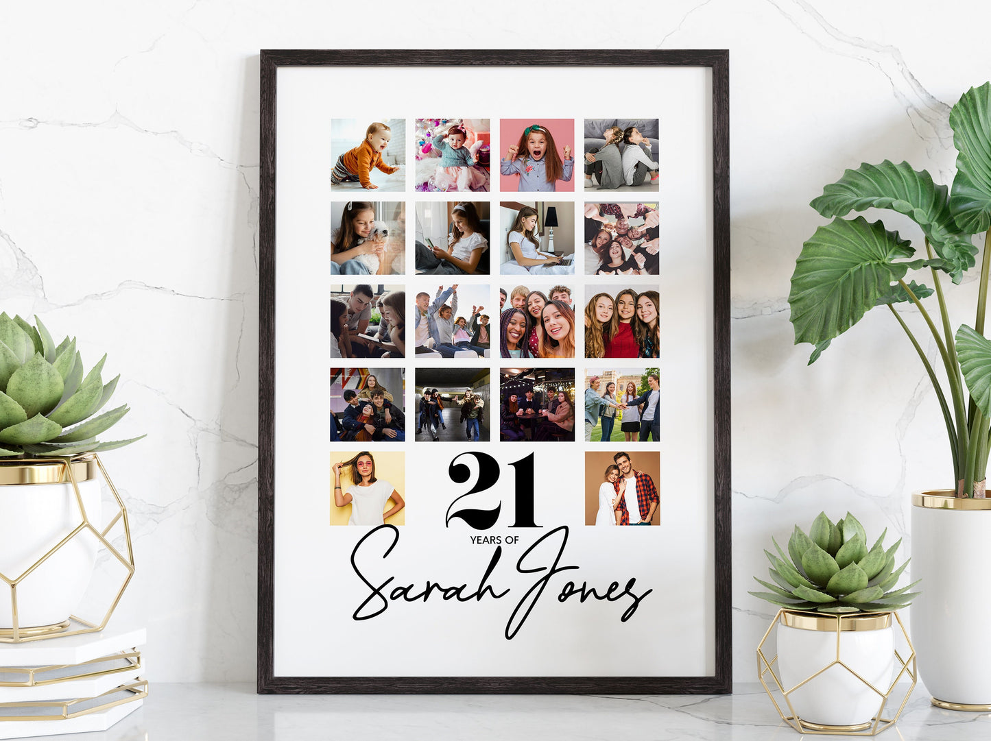 21st Birthday personalised photo print, Birthday photo collage, Personalised gift for special birthday, Photo memories mood board prints, Personalised best friend print, Custom gift with photo for best friend, gift, Christmas, Photo Gift, Best Friend