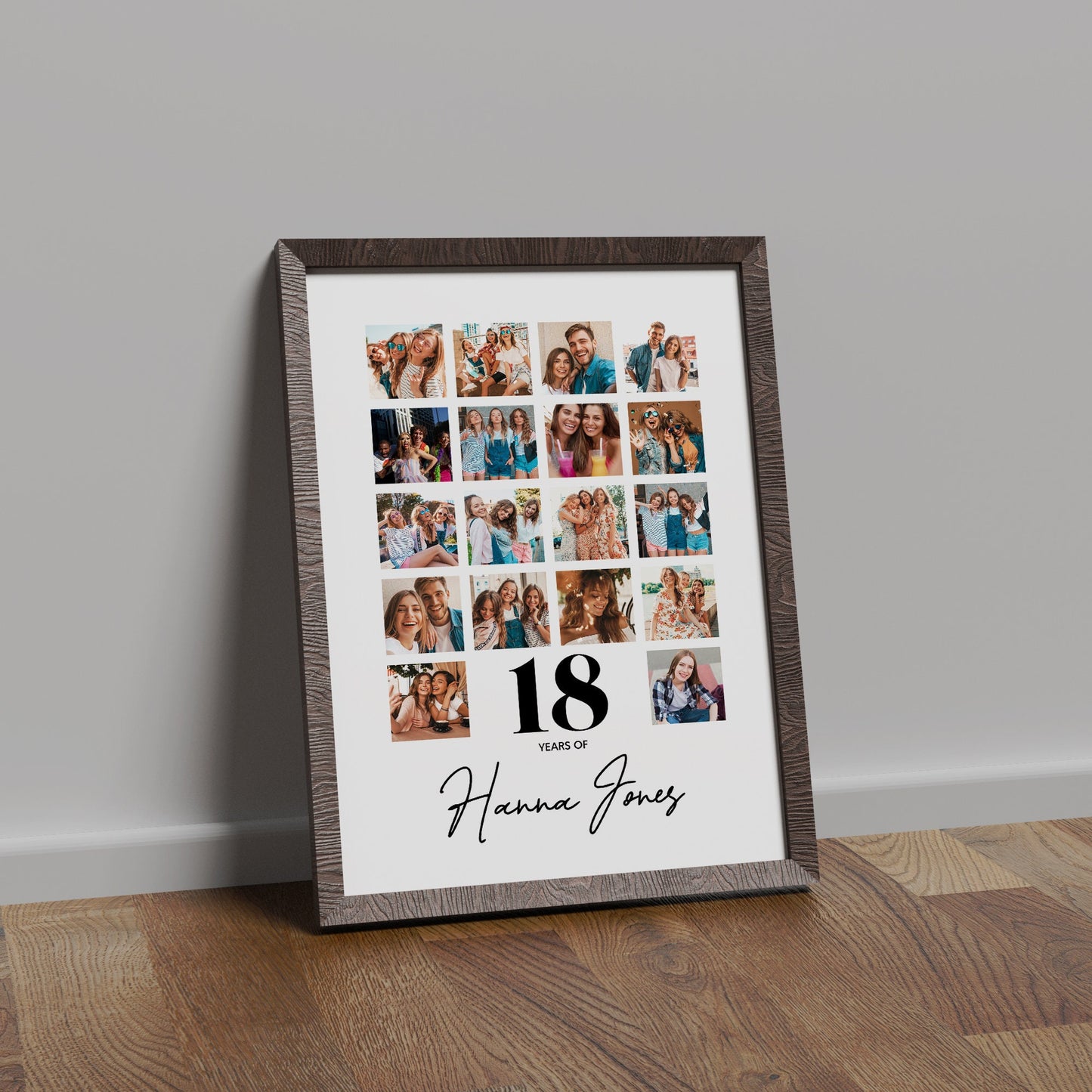 18th Birthday personalised photo print, Birthday photo collage, Personalised gift for special birthday, Photo memories mood board prints, Personalised best friend print, Custom gift with photo for best friend, gift, Christmas, Photo Gift, Best Friend